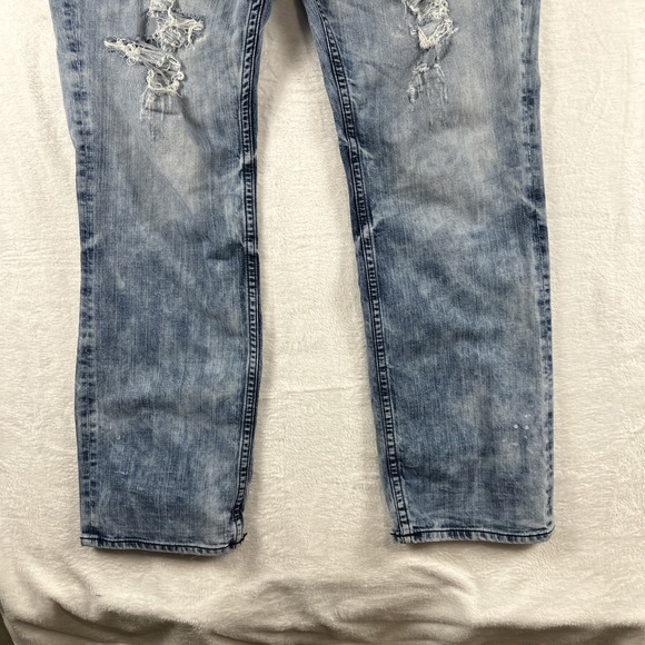 Affliction Grant RN# 127458 Size 40x33.5" Long Men's Jeans Heavy Distressed - Picture 4 of 14